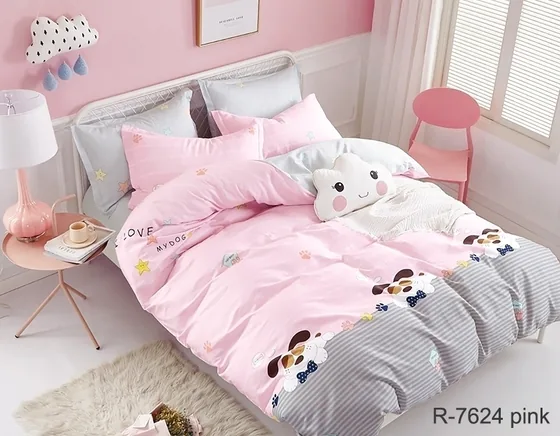Комплект постельного белья с компаньоном R7624 pink